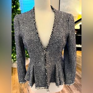 New with tags $495 Rebecca Taylor Lurex Tweed Jacket size 10 Midnight
